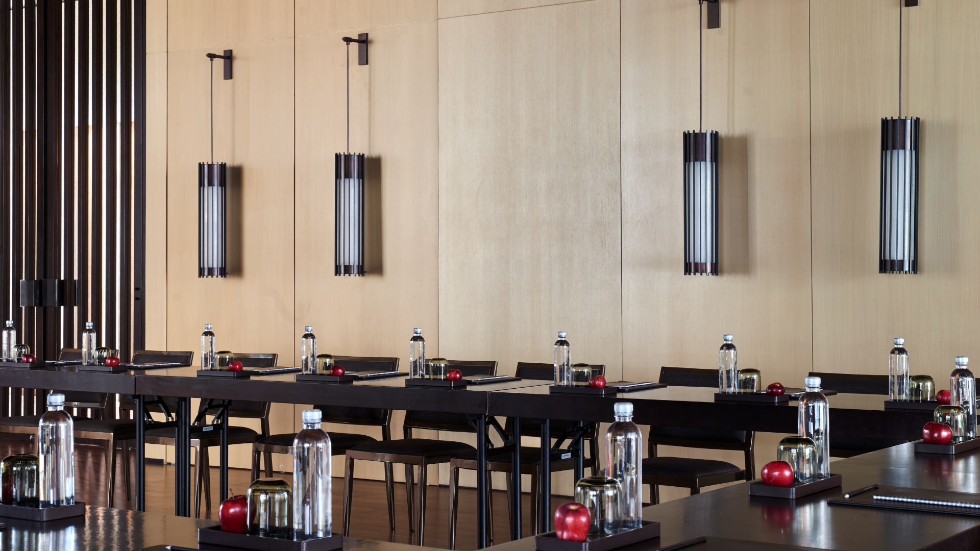 Banquet tables in a meeting room at The RuMa Hotel & Residences