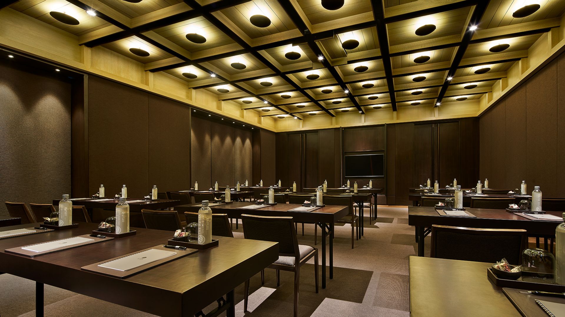 Banquet tables in a meeting room at The RuMa Hotel & Residences