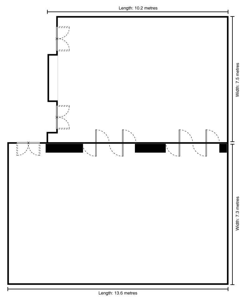 Floor Plan of Bilik 1 & 2 Meeting Room at The RuMa Hotel and Residences