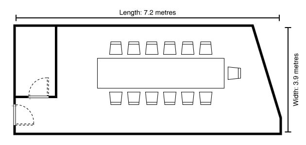 Floor plan of Bilik 3 Meeting Room at The RuMa Hotel and Residences