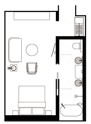 Corner Studio Floorplan