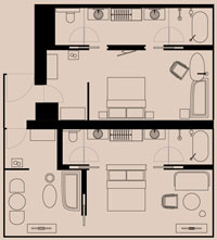 2-Bedroom Deluxe Suite Floorplan