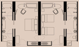 2-Bedroom Family Studio Floorplan